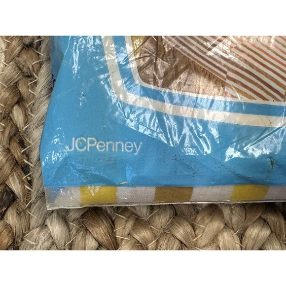 Vintage JCPenney Fashion Manor Twin  Sheet Set , Marigold Stripe, NIP - Picture 4 of 16